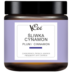 Naturalna, sojowa świeca zapachowa - śliwka i cynamon 100 ml