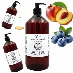 Olejek do masażu - SWEET FRUITS Blueberry & Peach 1000 ml