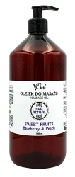 Olejek do masażu - SWEET FRUITS Blueberry & Peach 1000 ml